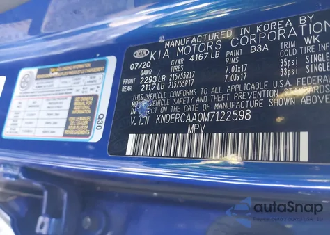 2021 Kia Seltos Ex from USA, damaged, VIN KNDERCAA0M7122598